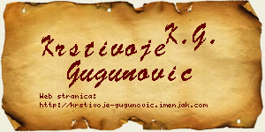 Krstivoje Gugunović vizit kartica